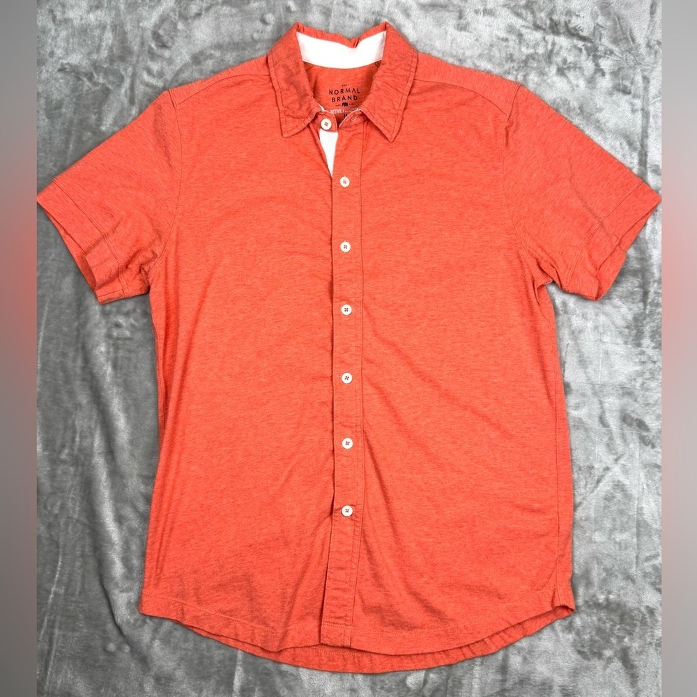 The Normal Brand Men's Active Puremeso Weekend Shirt Button Up Short Sleeves Med